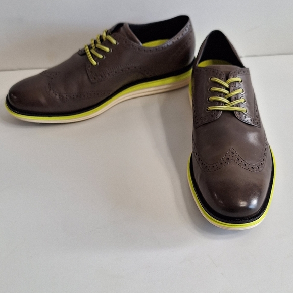 Cole Haan Oxford Original Grand Quiet Shade Lux Leather Brogue Wingtip Shoes- 8 - Picture 4 of 15